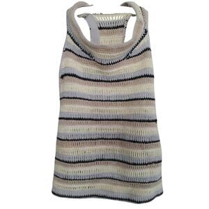 Ecote knitted Bohemian stripped halter crop top tank. Y2K Hippie. Earthy,